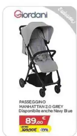 Bimbo Store Giordani PASSEGGINO MANHATTAN 2.0 GREY offerta