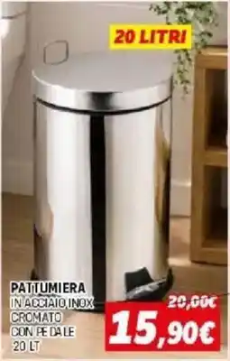 Orizzonte PATTUMIERA IN ACCIAIO INOX CROMATO CON PEDALE offerta