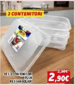 Orizzonte SET 3 CONTENITORI PLUS RETTANGOLARI offerta