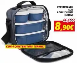 Orizzonte PORTAPRANZO CON 4 CONTENITORI TERMICI offerta