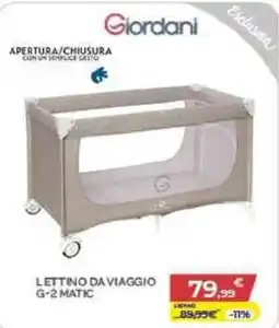 Bimbo Store Giordani LETTINO DA VIAGGIO G-2 MATIC offerta