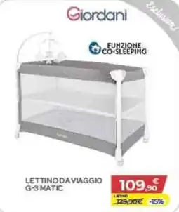 Bimbo Store Giordani LETTINO DAVVIAGGIO G-3 MATIC offerta