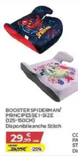 Bimbo Store BOOSTER SPIDERMAN/PRINCIPESE I-SIZE offerta