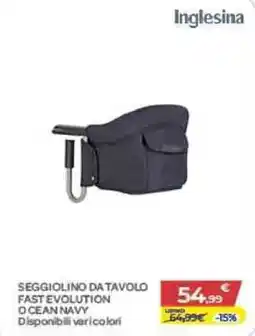 Bimbo Store Inglesina SEGGIOLINO DA TAVOLO FAST EVOLUTION O CEAN NAVY offerta