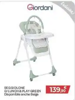 Bimbo Store Giordani SEGGIOLONE G-LUNCH & PLAY GREEN offerta