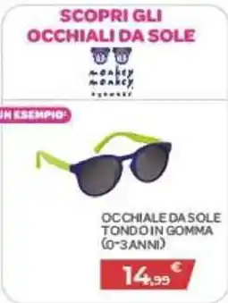 Bimbo Store OCCHIALI DA SOLE TONDO IN GOMMA offerta