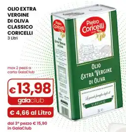 Gala Supermercati Olio Extra Vergine di Oliva Classico Coricelli offerta
