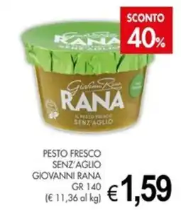 PrestoFresco Pesto fresco senz'aglio Giovanni Rana offerta