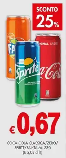 PrestoFresco Coca Cola Classica/Zero/Sprite/Fanta offerta