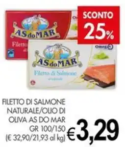 PrestoFresco Filetto di Salmone Naturale/Olio di Oliva AS DO MAR offerta