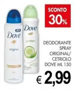 PrestoFresco Dove Deodorante Spray offerta