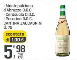 Supermercati Dok Cantina Zaccagnini Pecorino D.O.C. offerta