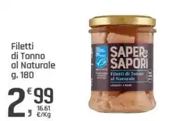 Supermercati Dok Saper di Sapori Filetti di Tonno al Naturale offerta
