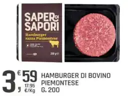 Supermercati Dok SAPER DI SAPORI Hamburger razza Piemontese offerta