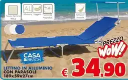 Europlanet Casa LETTINO IN ALLUMINIO CON PARASOLE offerta