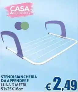 Casa & Co STENDIBIANCHERIA DA APPENDERE LUNA 3 METRI offerta