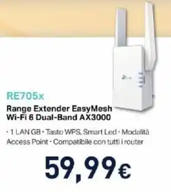 RE705x Range Extender EasyMesh Wi-Fi 6 Dual-Band AX3000