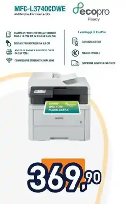 Unieuro MFC-L3740CDWE Multifunzione 4 in 1 laser a colori offerta