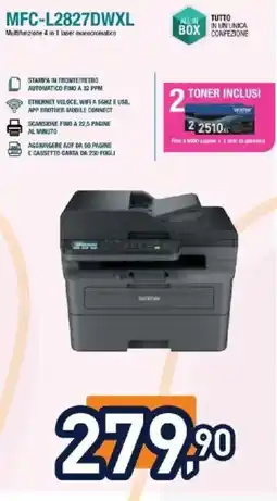 Unieuro brother MFC-L2827DWXL Multifunzione 4 in 1 laser monocromatico offerta