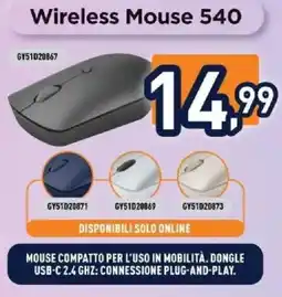 Unieuro Wireless Mouse 540 offerta