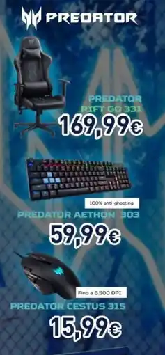 Unieuro PREDATOR RIFT GO 331 offerta