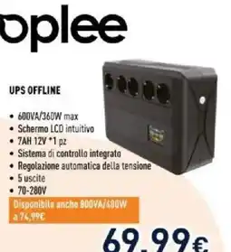 Unieuro Oplee UPS OFFLINE offerta