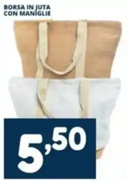 Cossuto Borsa in juta con maniglie offerta