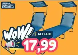 Cossuto Lettino pieghevole c/parasole Acciaio offerta