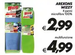 Iper Super Conveniente AREXONS WIZZY 4 panni microfibra 100% offerta