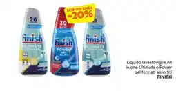 Unes Liquido lavastoviglie All in one Ultimate o Power gel FINISH offerta