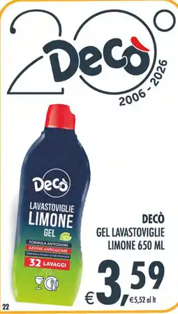 Deco Maxistore Decò Gel Lavastoviglie Limone offerta