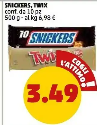 PENNY Snickers/ twix offerta