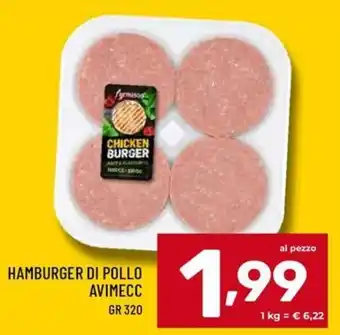 Il Centesimo Hamburger di pollo Avimecc offerta