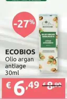 Ipersoap ECOBIOS Olio argan antiage offerta