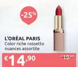 Ipersoap L'ORÉAL PARIS Color riche rossetto nuance assortite offerta