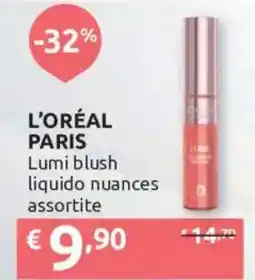Ipersoap L'ORÉAL PARIS Lumi blush liquido nuance assortite offerta