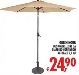 Deco Superstore GREEN HOUR OMBRELLONE DA GIARDINO CON SNODO NATURALE 2,7 MT offerta