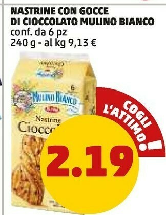 PENNY Barilla nastrine con gocce di cioccolato mulino bianco offerta