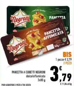 Conad Pancetta a cubetti Negroni offerta