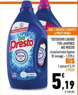 Conad Detersivo liquido per lavatrice bio presto classico offerta