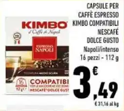 Conad KIMBO CAPSULE PER CAFFÈ ESPRESSO offerta