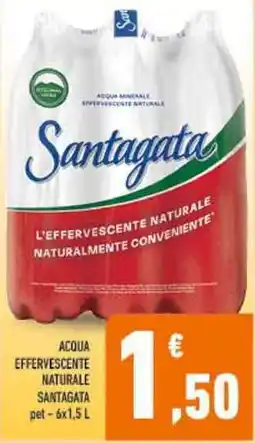 Conad Acqua effervescente naturale Santagata offerta