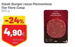 Coop Steak Burger razza Piemontese fior fiore Coop offerta
