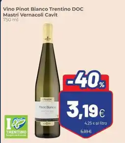 Coop Pinot Bianco Trentino DOC Mastri Vernacoli Cavit offerta