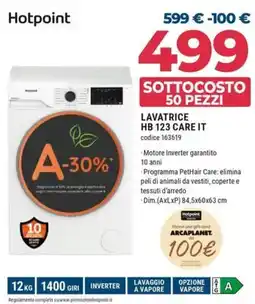 Sinergy Hotpoint LAVATRICE HB 123 CARE IT offerta