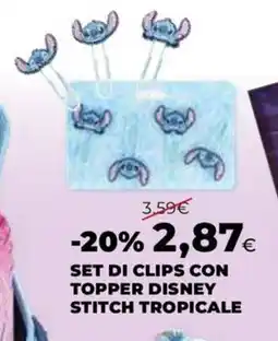 Extracoop Set di clips con topper disney stitch tropicale offerta