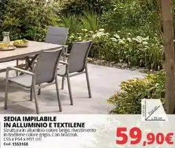 Brico Io Sedia impilabile in alluminio e textilene offerta