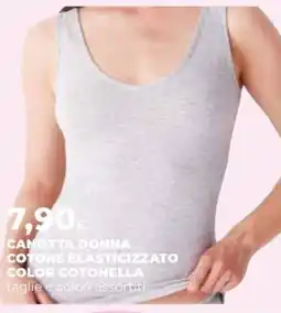 Extracoop Canotta donna cotone elasticizzato color cotonella offerta