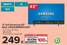 Carrefour Iper Tv Led Samsung 43" Mod. UE43U8000FUXZT offerta
