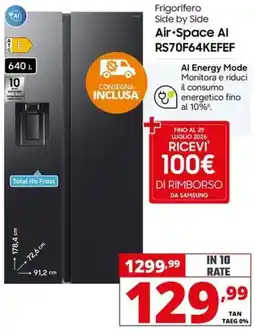 Comet SAMSUNG Frigorifero Side by Side Air-Space Al RS70F64KEFEF offerta